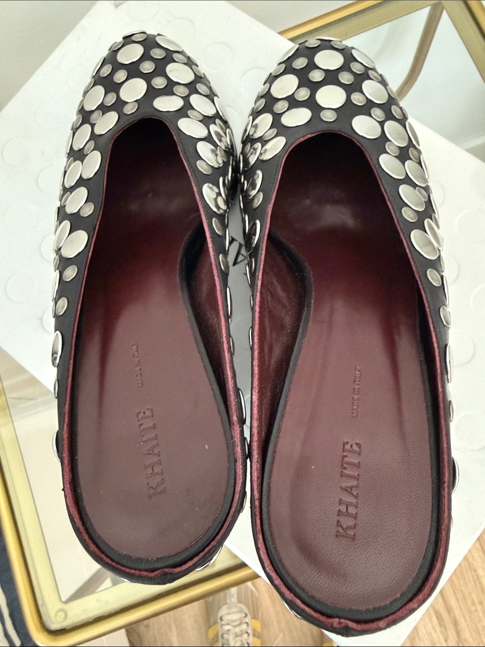 Khaite Cloak Mules Studded Black 7.5 - Picture 6 of 7